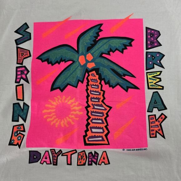 Daytona Beach Florida Spring Break 1989 TShirt Unisex Medium 50/50 Single Stitch - Picture 3 of 8
